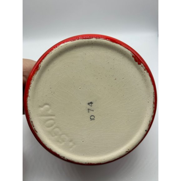 Vintage Metlox Pottery Poppytrail Red Teapot MCM Stamped 4550/3 on base - Picture 9 of 9